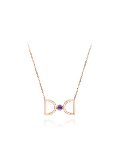 DIDIER DUBOT Birthstone Amethyst Check Point DD Necklace (JDRNRPS122V)
