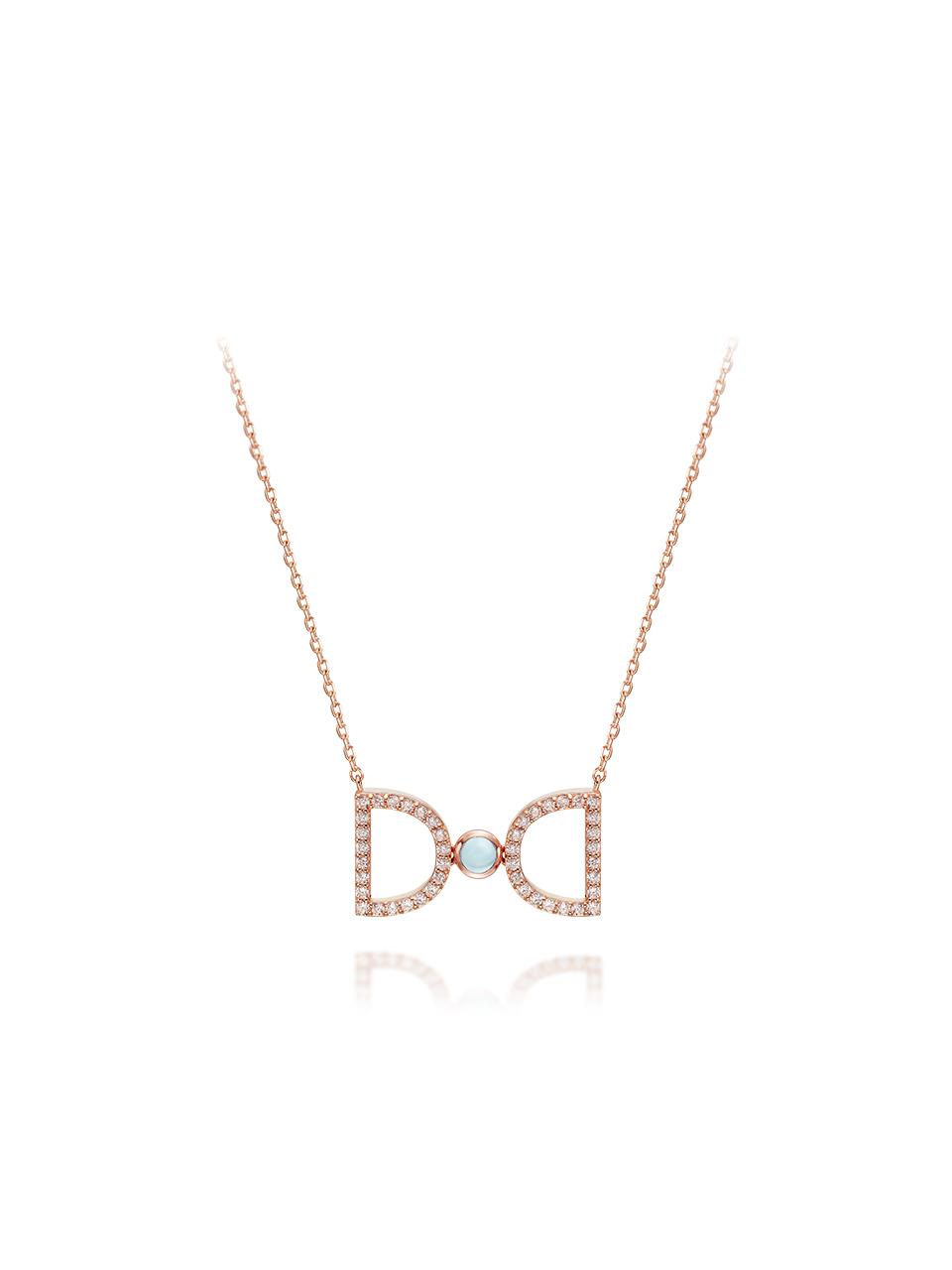 DIDIER DUBOT Birthstone Aquamarine Versatile Glass Necklace (JDRNRPS123L)