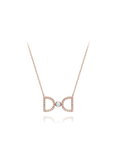 DIDIER DUBOT Birthstone Aquamarine Versatile Glass Necklace (JDRNRPS123L)
