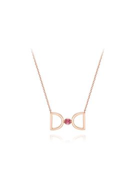 DIDIER DUBOT Birthstone Delicate Signature DD Necklace (JDRNRPS127R)