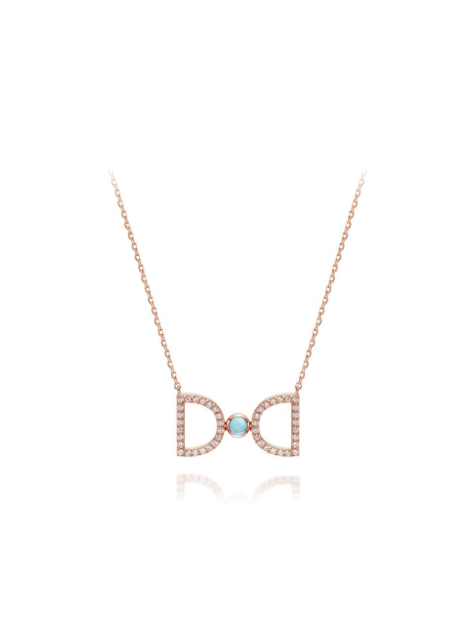 DIDIER DUBOT Birthstone Glass Round De Bon DD Necklace (JDRNRPS12AL)