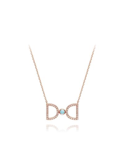 DIDIER DUBOT Birthstone Glass Round De Bon DD Necklace (JDRNRPS12AL)