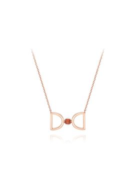 DIDIER DUBOT Birthstone Glass Stone Signature Necklace [Garnet] (JDRNRPS121R)