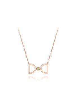 DIDIER DUBOT Peridot Rose Gold Birthstone Necklace (JDRNRPS128D)