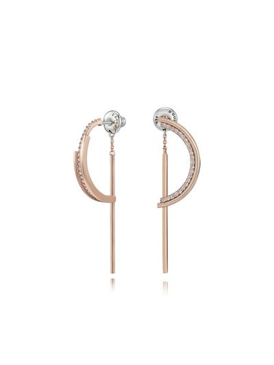 DIDIER DUBOT Signature D Three-Dimensional Silver Earrings (JDREP3F01ZC)