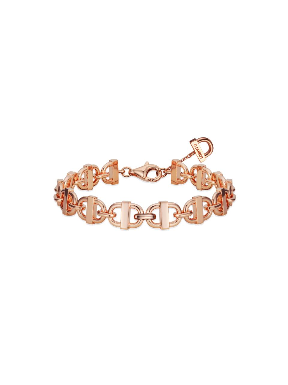 DIDIER DUBOT Silver Rose Gold Plated DualDD Bracelet (JDRBPVF21XX)