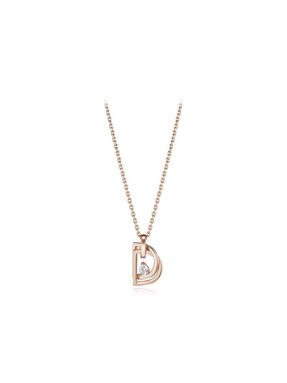 DIDIER DUBOT Two-Stone Rose Gold Delicate Necklace (JDRNRYS91ZC)