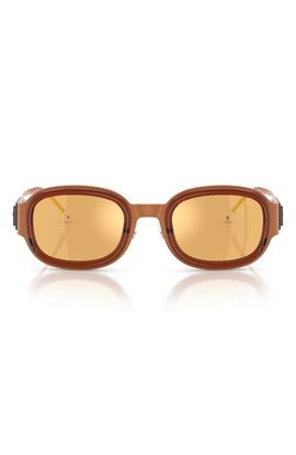 DIESEL® DIESEL® 49mm Small Mirrored Square Sunglasses