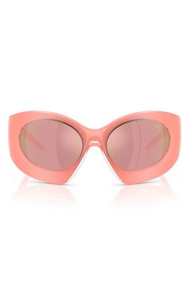 DIESEL® DIESEL® 56mm Mirrored Cat Eye Sunglasses
