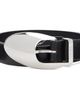 Diesel Diesel Black 3cm Leather Sculptural Buckle Belt - 1
