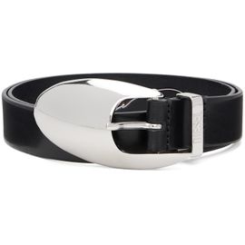Diesel Diesel Black 3cm Leather Sculptural Buckle Belt
