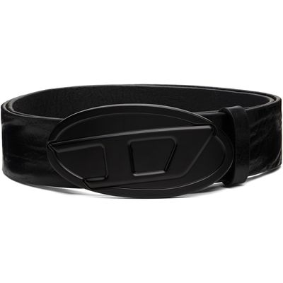 Diesel Diesel Black 4cm Waxed Leather Belt