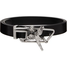 Diesel Diesel Black Cherub D Outline Buckle Leather Belt