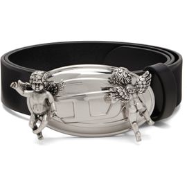 Diesel Diesel Black Cherub Oval D Buckle Leather Belt