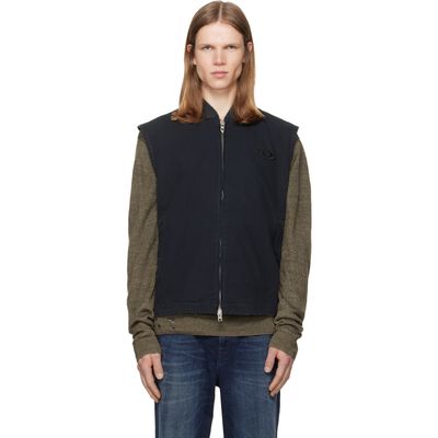 Diesel Diesel Black Cotton Ripstop Oval D Patch Vest