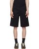 Diesel Diesel Black Cotton Stonewash Treatment Shorts - 1