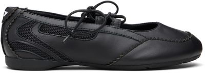 Diesel Diesel Black D-Mile Lace-Up Ballerina Flats