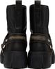Diesel Diesel Black D-Tex Distressed Leather Biker Boots - 2
