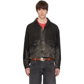 Diesel Diesel Black Dirty-Effect Denim Trucker Jacket