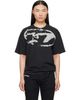 Diesel Diesel Black Distressed Flocked Logo T-shirt - 1