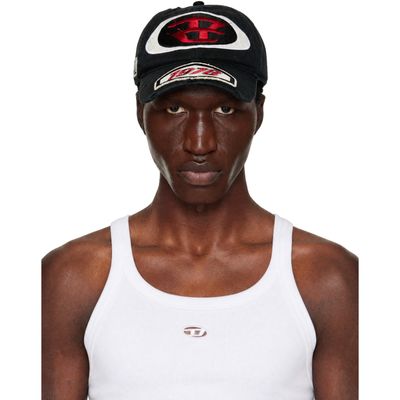 Diesel Diesel Black Embroidered Patches Baseball Cap