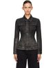 Diesel Diesel Black Fitted Dirty-Effect Denim Trucker Jacket - 1