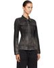 Diesel Diesel Black Fitted Dirty-Effect Denim Trucker Jacket - 2