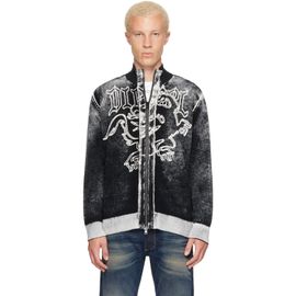 Diesel Diesel Black Griffin Motif Zip Sweater
