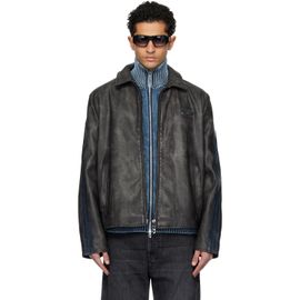 Diesel Diesel Black J-Hole Faux-Leather Jacket