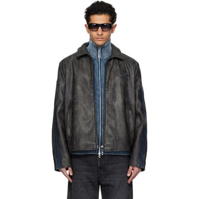Diesel Diesel Black J-Hole Faux-Leather Jacket