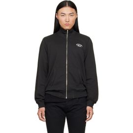 Diesel Diesel Black Mock Neck Metallic Oval D Track Jacket
