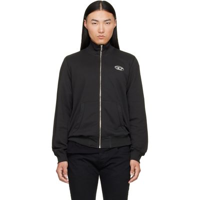 Diesel Diesel Black Mock Neck Metallic Oval D Track Jacket