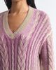 DIESEL® DIESEL® Bleached Long Sleeve Cotton Blend Cable Sweater Dress - 4