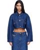 Diesel Diesel Blue Cropped Oversized Denim Trucker Jacket - 1