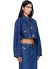Diesel Diesel Blue Cropped Oversized Denim Trucker Jacket - 2