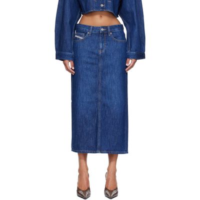Diesel Diesel Blue Denim Midi Skirt