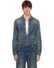Diesel Diesel Blue Dirty-Effect Creased Denim Shirt - 1