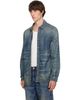 Diesel Diesel Blue Dirty-Effect Creased Denim Shirt - 4