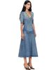 Diesel Diesel Blue Drop-Waist Knit & Denim Midi Dress - 2