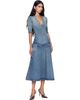 Diesel Diesel Blue Drop-Waist Knit & Denim Midi Dress - 4