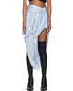 Diesel Diesel Blue Lace Trim Draped Satin Midi Skirt - 1