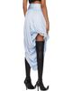 Diesel Diesel Blue Lace Trim Draped Satin Midi Skirt - 3