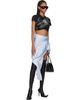 Diesel Diesel Blue Lace Trim Draped Satin Midi Skirt - 4