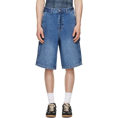 Diesel Diesel Blue Utility-Style Denim Shorts