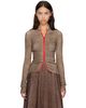 Diesel Diesel Brown & Red Ribbed Zip Cardigan - 1