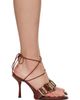 Diesel Diesel Brown D-Cocco-Ankle-Wrap Heeled Sandals - 1