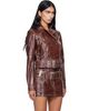 Diesel Diesel Brown Large Belt Patent-Leather Jacket - 2