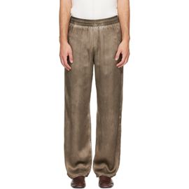 Diesel Diesel Brown Wrinkled Satin Track Pants