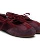 Diesel Diesel Burgundy D-Mile Lace-Up Ballerina Flats - 4