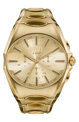 DIESEL® DIESEL® D-Curve Goldtone Chronograph Bracelet Watch, 48mm 